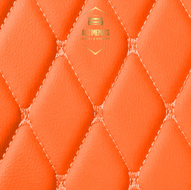 Orange Partial Cargo Trunk mat/liner for Honda, BMW, Ford, VOLVO, Nissan, Hyundai, Jeep. close up view