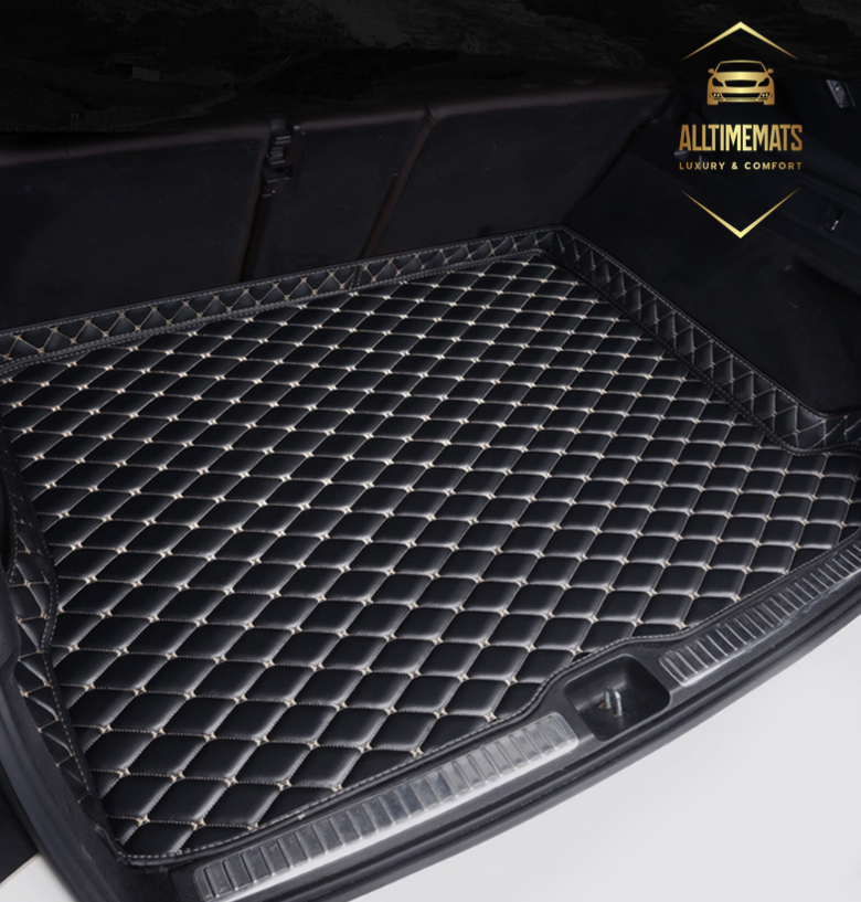 Black/white Partial Cargo Trunk mat/liner, partial for Honda, BMW, Ford, VOLVO, Nissan, Hyundai, Jeep aerial view side