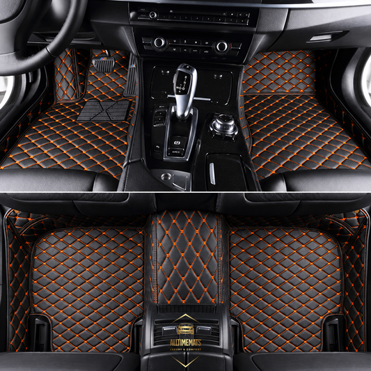 Luxurious Black/Orange Floor Mats