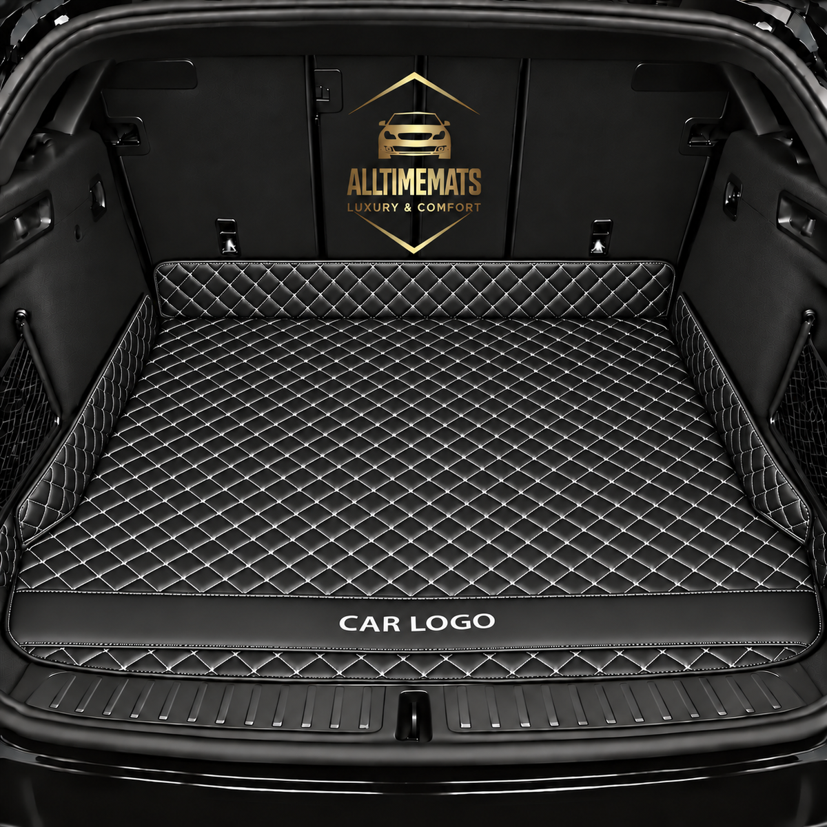 Luxurious Black/White Trunk Liner