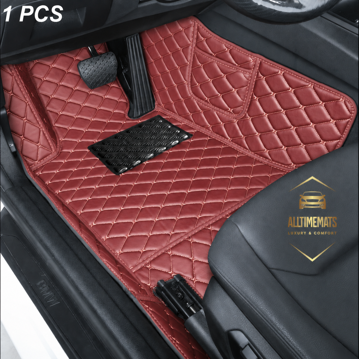 Luxurious Wine Red Floor Mats