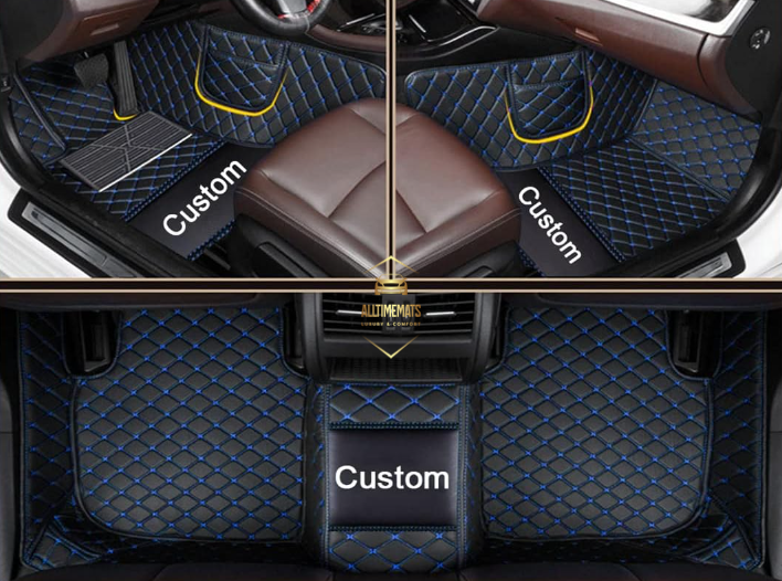 Luxurious Black/Blue Floor Mats