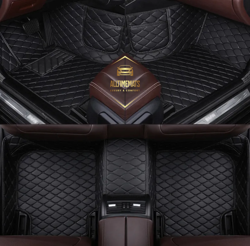 Luxurious Solid Black Floor Mats