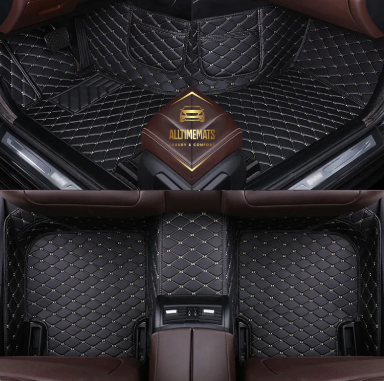 Luxurious Black/Beige Floor Mats