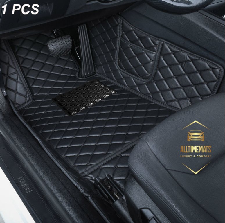 Luxurious Solid Black Floor Mats