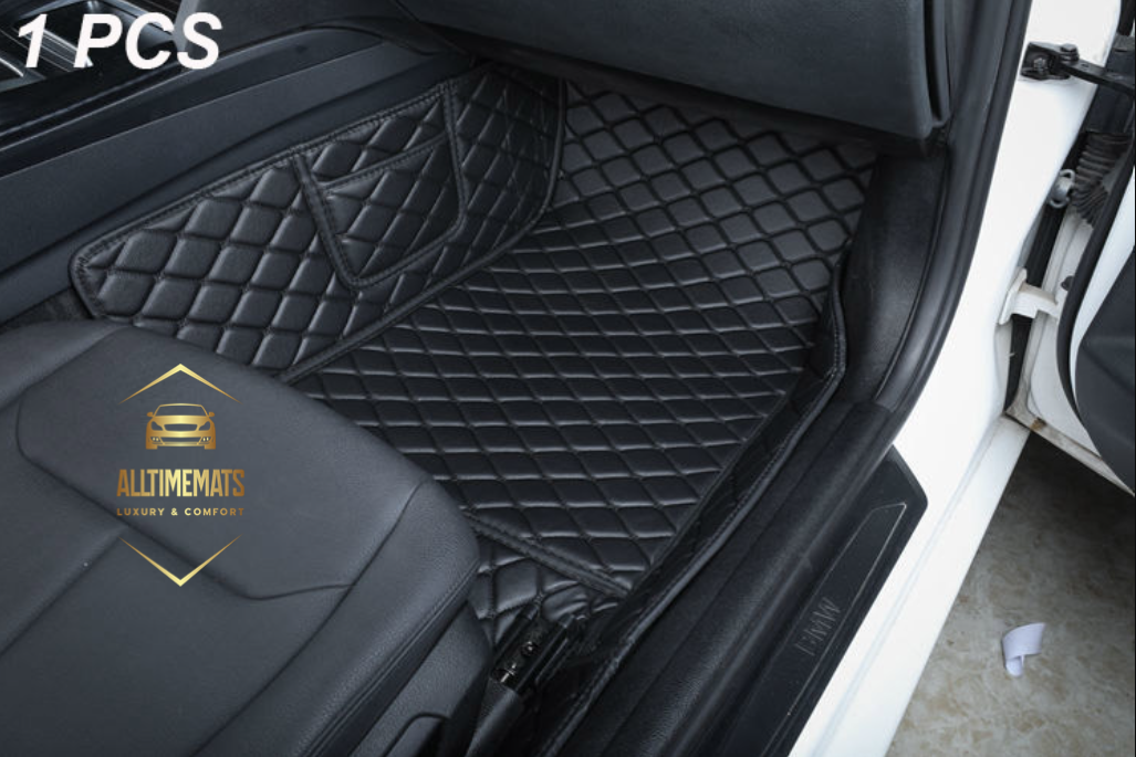 Luxurious Solid Black Floor Mats