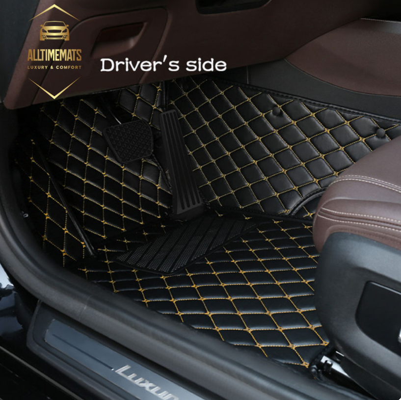 Luxurious Black Gold Floor Mats