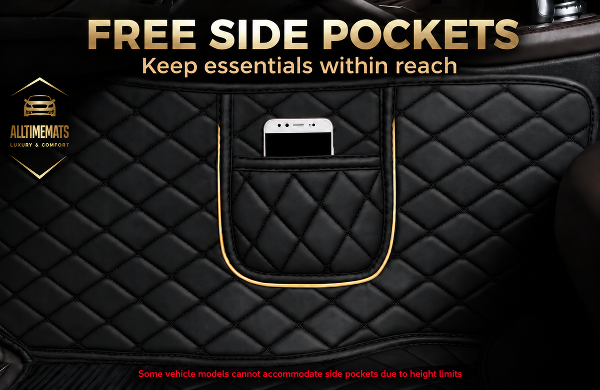 Luxurious Solid Black Floor Mats