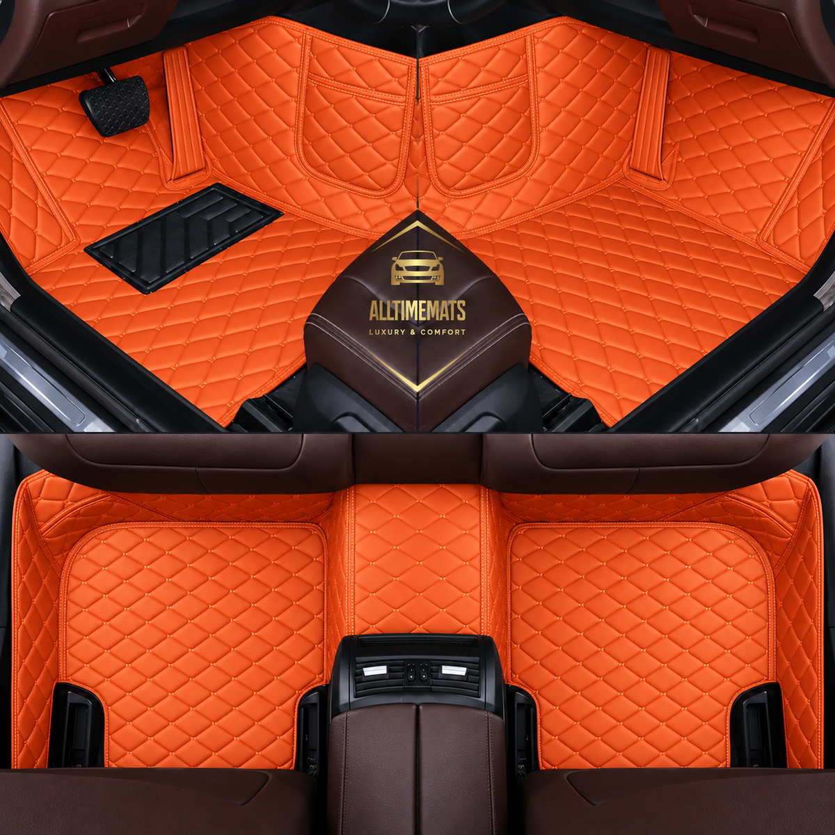 Luxurious Orange Floor Mats