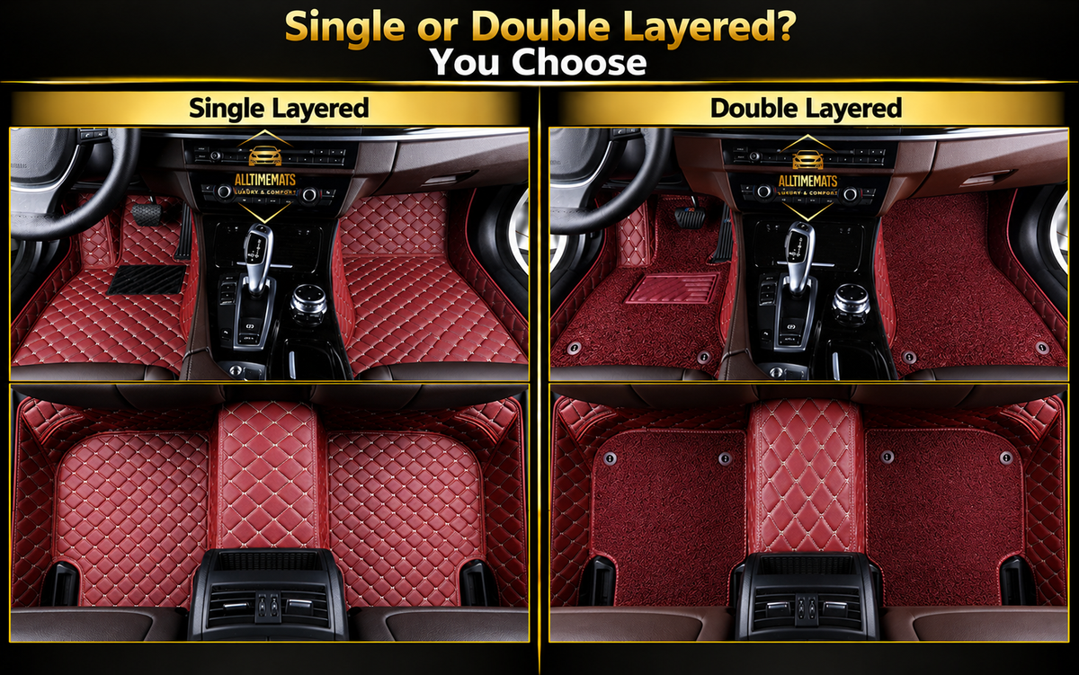 Luxurious Wine Red Floor Mats