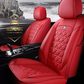 Scarlet Red leather car seat covers for honda, hyundai, nissan, ford, toyota, chevy, jeep, dodge front row without cushions