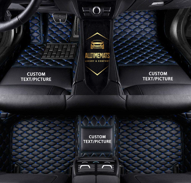 Black/Blue Car Mats/Floor mats for Honda, BMW, Ford, VOLVO, Nissan, Hyundai, Jeep with logos 