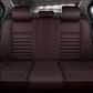 Deluge Coffee leather car seat covers for honda, hyundai, nissan, ford, toyota, chevy, jeep, dodge back row with cushions