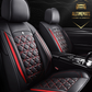 black red leather car seat covers for honda, hyundai, nissan, ford, toyota, chevy, jeep, dodge right side view