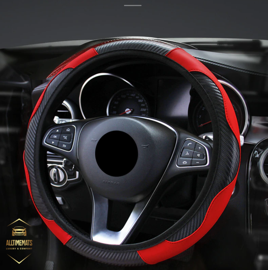 leather scarlet red steering wheel cover ford toyota honda nissan chevy hyundai jeep dodge bmw