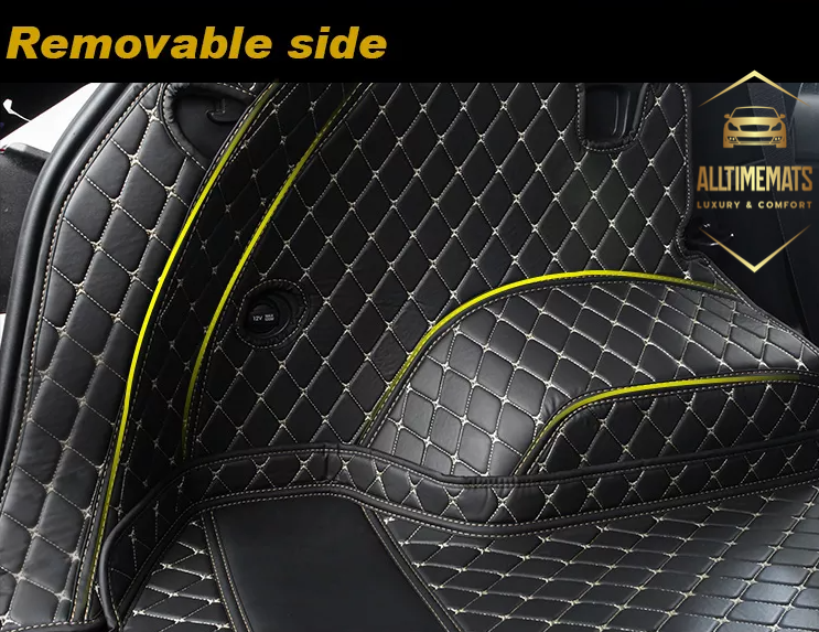 Black/white Full Cargo Trunk mat/liner, partial for Honda, BMW, Ford, VOLVO, Nissan, Hyundai, Jeep right side view