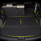 Black/Beige Full Cargo Trunk mat/liner, partial for Honda, BMW, Ford, VOLVO, Nissan, Hyundai, Jeep aerial view. seat function