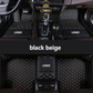 Black/Beige Car Mats/Floor mats for Honda, BMW, Ford, VOLVO, Nissan, Hyundai, Jeep aerial view with logos