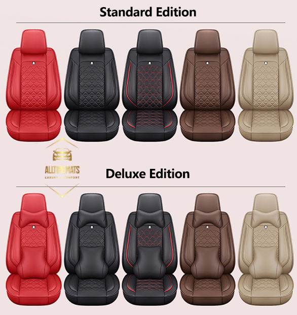 black red leather car seat covers for honda, hyundai, nissan, ford, toyota, chevy, jeep, dodge other colors