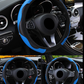 leather carbon blue steering wheel cover ford toyota honda nissan chevy hyundai jeep dodge bmw