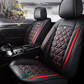 black red leather car seat covers for honda, hyundai, nissan, ford, toyota, chevy, jeep, dodge without cushion