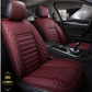 Deluge wine red leather car seat covers for honda, hyundai, nissan, ford, toyota, chevy, jeep, dodge front row without cushions
