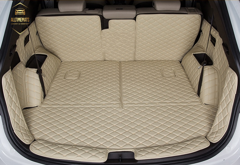 Cream Full Cargo Trunk mat/liner, partial for Honda, BMW, Ford, VOLVO, Nissan, Hyundai, Jeep aerial view center