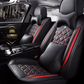 black red leather car seat covers for honda, hyundai, nissan, ford, toyota, chevy, jeep, dodge #2