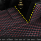 Black/Red Cargo Trunk mat/liner, partial for Honda, BMW, Ford, VOLVO, Nissan, Hyundai, Jeep aerial view. seat function