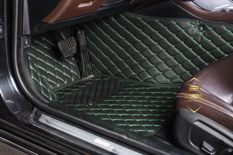 Black/Green Car Mats/Floor mats for Honda, BMW, Ford, VOLVO, Nissan, Hyundai, Jeep driver's mat