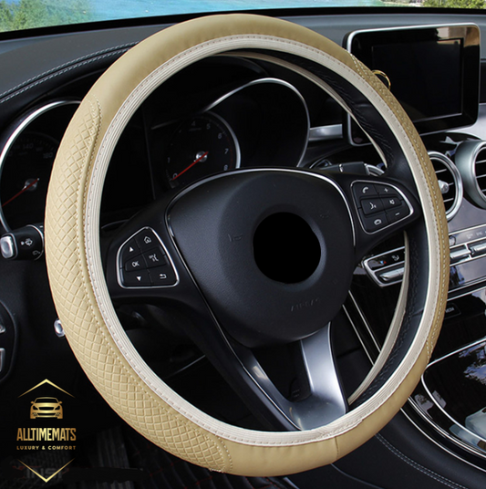 leather cream steering wheel cover ford toyota honda nissan chevy hyundai jeep dodge bmw