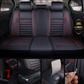 Deluge black/red leather car seat covers for honda, hyundai, nissan, ford, toyota, chevy, jeep, dodge back row