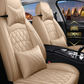 Supreme cream leather car seat covers for honda, hyundai, nissan, ford, toyota, chevy, jeep, dodge front row with cushions