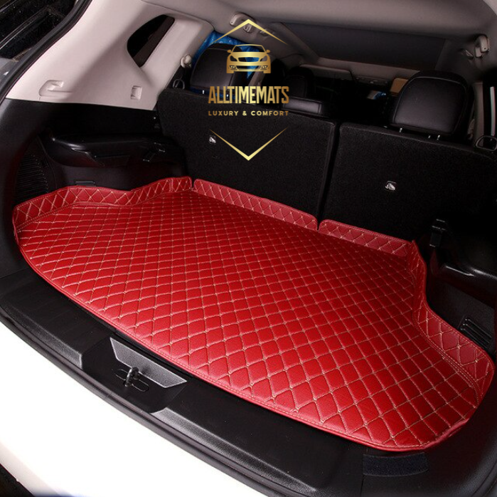 Scarlet Red Partial Cargo Trunk mat/liner, partial for Honda, BMW, Ford, VOLVO, Nissan, Hyundai, Jeep aerial view #2