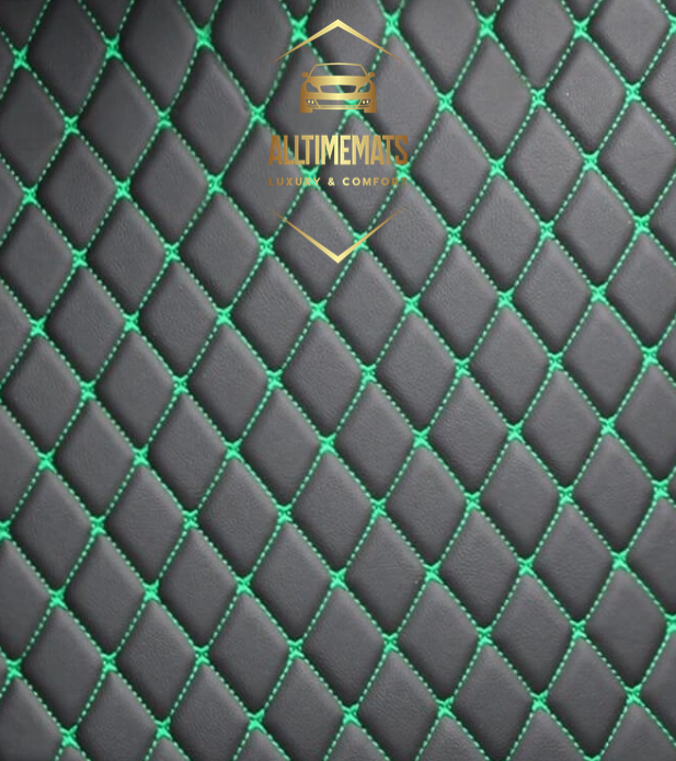 Black/Green Partial Cargo Trunk mat/liner, partial for Honda, BMW, Ford, VOLVO, Nissan, Hyundai, Jeep aerial view