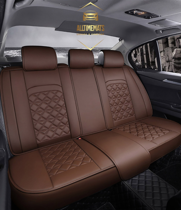 Coffee leather car seat covers for honda, hyundai, nissan, ford, toyota, chevy, jeep, dodge back row