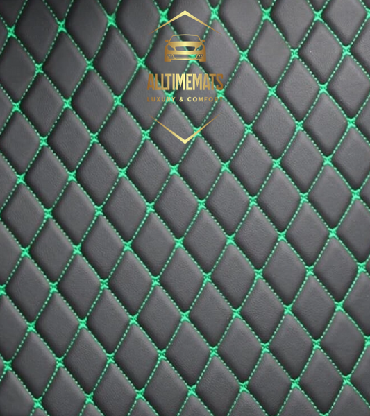 Black/Green Full Cargo Trunk mat/liner, partial for Honda, BMW, Ford, VOLVO, Nissan, Hyundai, Jeep aerial view