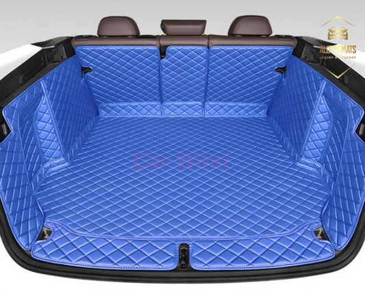 Sky Blue Full Cargo Trunk mat/liner for Honda, BMW, Ford, VOLVO, Nissan, Hyundai, Jeep. close up view