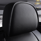 Solid black leather car seat covers for honda, hyundai, nissan, ford, toyota, chevy, jeep, dodge headrest