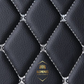 Black/white Full Cargo Trunk mat/liner, partial for Honda, BMW, Ford, VOLVO, Nissan, Hyundai, Jeep close up view