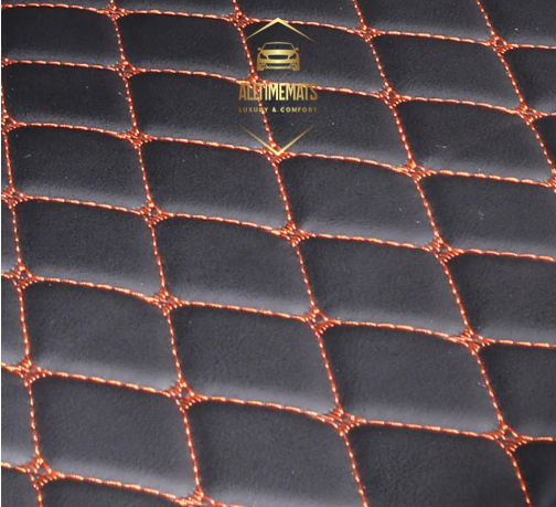 Black/Orange Full Cargo Trunk mat/liner, partial for Honda, BMW, Ford, VOLVO, Nissan, Hyundai, Jeep aerial view