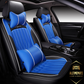 Black/Blue leather car seat covers for honda, hyundai, nissan, ford, toyota, chevy, jeep, dodge front row with cushions