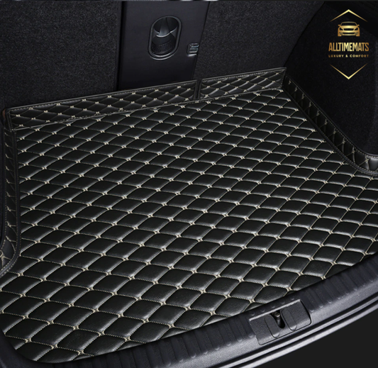 Black/Beige Partial Cargo Trunk mat/liner, partial for Honda, BMW, Ford, VOLVO, Nissan, Hyundai, Jeep aerial view