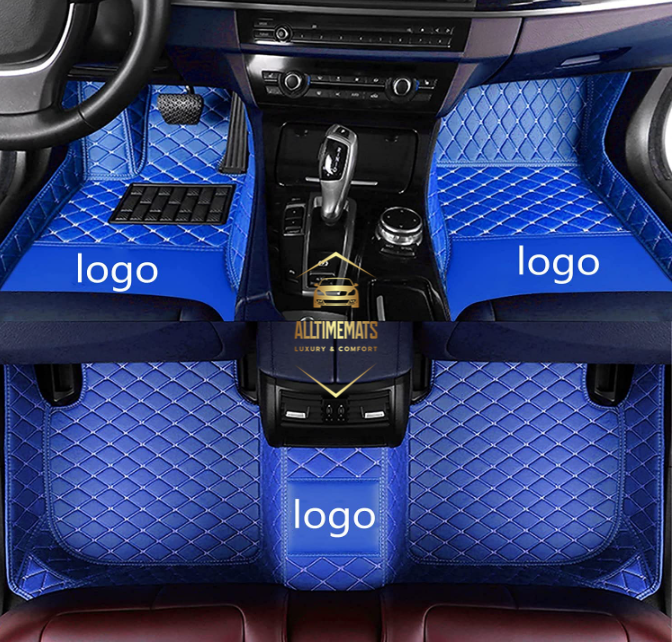 Sky Blue Car Mats/Floor mats for Honda, BMW, Ford, VOLVO, Nissan, Hyundai, Jeep aerial view with logos