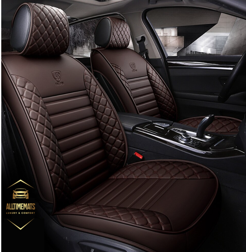 Deluge Coffee leather car seat covers for honda, hyundai, nissan, ford, toyota, chevy, jeep, dodge front row without cushions