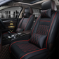 Luxury Black/Red leather car seat covers for honda, hyundai, nissan, ford, toyota, chevy, jeep, dodge front row with cushions