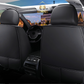 Supreme black leather car seat covers for honda, hyundai, nissan, ford, toyota, chevy, jeep, dodge front row back view
