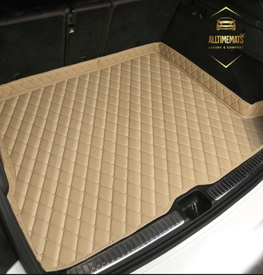 Cream Partial Cargo Trunk mat/liner, partial for Honda, BMW, Ford, VOLVO, Nissan, Hyundai, Jeep aerial view