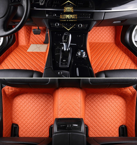 Orange Car Mats/Floor Mats. For Ford, Honda, BMW, Jeep, Toyota, Hyundai aerial no logo