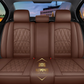 Supreme brown leather car seat covers for honda, hyundai, nissan, ford, toyota, chevy, jeep, dodge back row